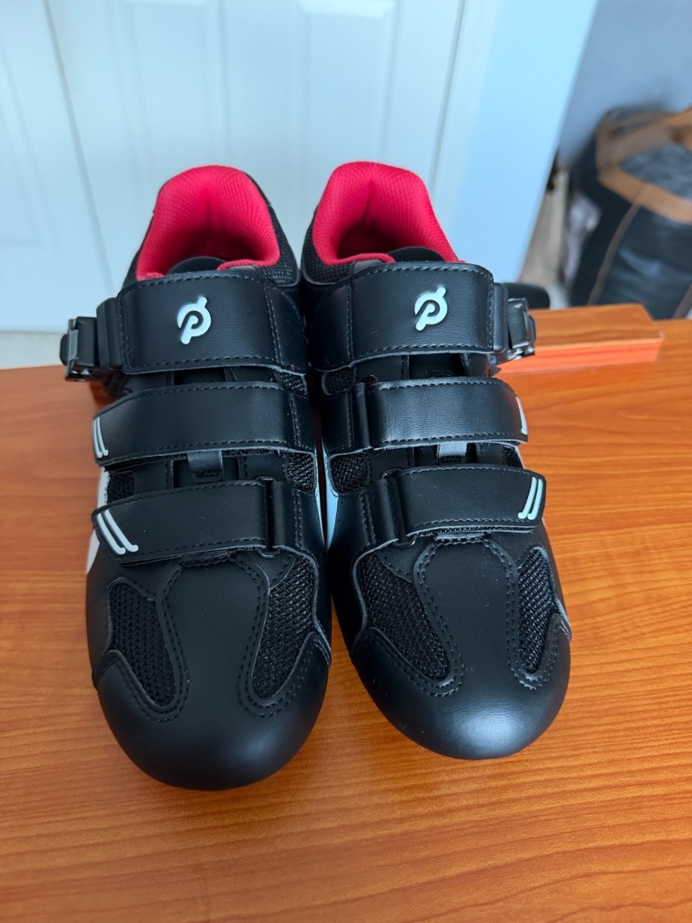 Peloton Black Sneakers with Red Interior